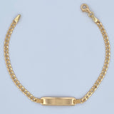 Pulso Cubano 3.8gr / 19.3cm / 3.2mm Placa Octagonal Curva Dos Oros Amarillo Rosa +0 18K $