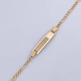 Pulso Bebé Figaro 1.45gr / 14.3cm / 1.7mm Placa Rectagular Curva Oro Amarillo +1 18K $