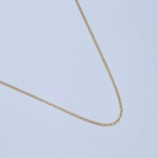 Flat Mariner Chain 1.45gr / 19.7in / 1.1mm Diamond Cut Three Golds +3 18K $