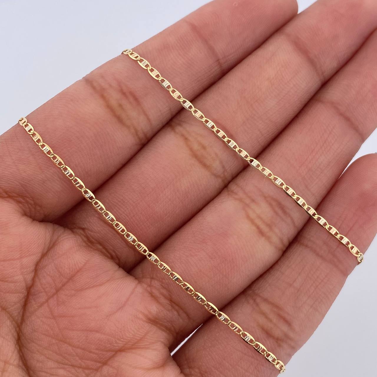 Cadena Escalera Plana 1.25gr / 15 3/4 in / Tres Oros +3 18K $