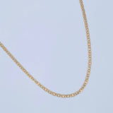Cadena Escalera Plana 3.7gr / 50cm / 2mm Diamantada Tres Oros +3 18K $