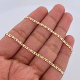 Cadena Escalera Plana 3.7gr / 50cm / 2mm Diamantada Tres Oros +3 18K $
