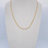 Cadena Escalera Plana 3.7gr / 50cm / 2mm Diamantada Tres Oros +3 18K $