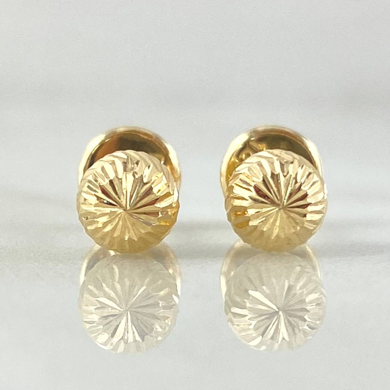 Diamond Cut Bead Stud Earrings 0.65 g / in / 6 mm Yellow Gold 18K