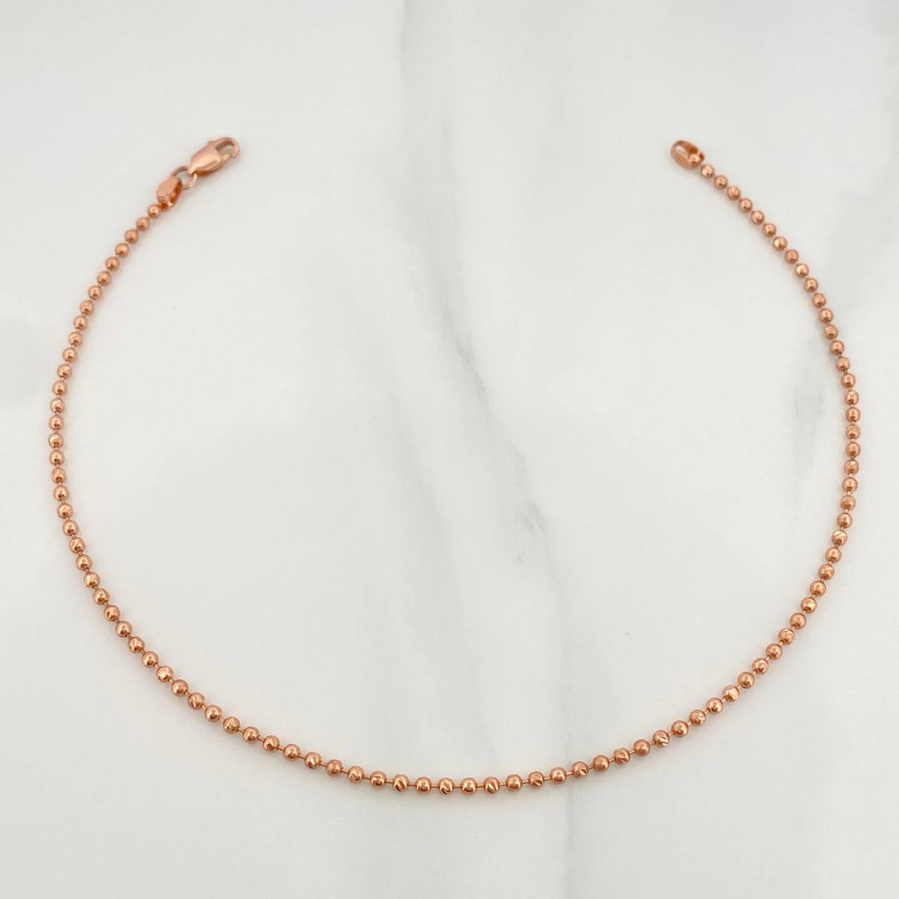 Tobillera Militar 3.1 g / 9 1/4 in / 1.7 mm Oro Rosa 18K