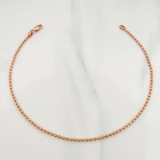 Military Anklet 3.1 g / 9 1/4 in / 1.7 mm 18K Rose Gold