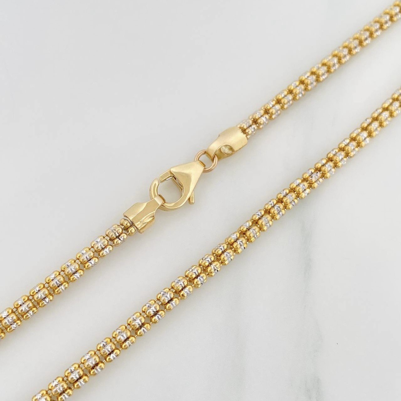 Ice Chain 20.55g / 26 in / 3.2mm Two-Tone Yellow White 18K Gold