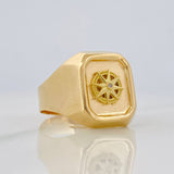 Anillo Sello Brujula 3.3g / T9 3/4 Oro Amarillo 18K