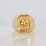 Anillo Sello Brujula 3.3g / T9 3/4 Oro Amarillo 18K