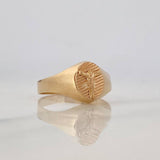 Anillo Sello Cristo 1.5g / T6 1/4 Oro Amarillo 18K