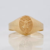 Anillo Sello Cristo 1.5g / T6 1/4 Oro Amarillo 18K