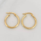 Candongas Jass Lisas 1.4g / 3/4 in Oro Amarillo 18K