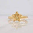 Diamond Cut Star Ring 1.1g / T8 Yellow Gold 18K