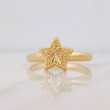 Diamond Cut Star Ring 1.1g / T8 Yellow Gold 18K