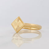 Anillo Rombo Diamantado 1.05g / T8 1/4 Oro Amarillo 18K