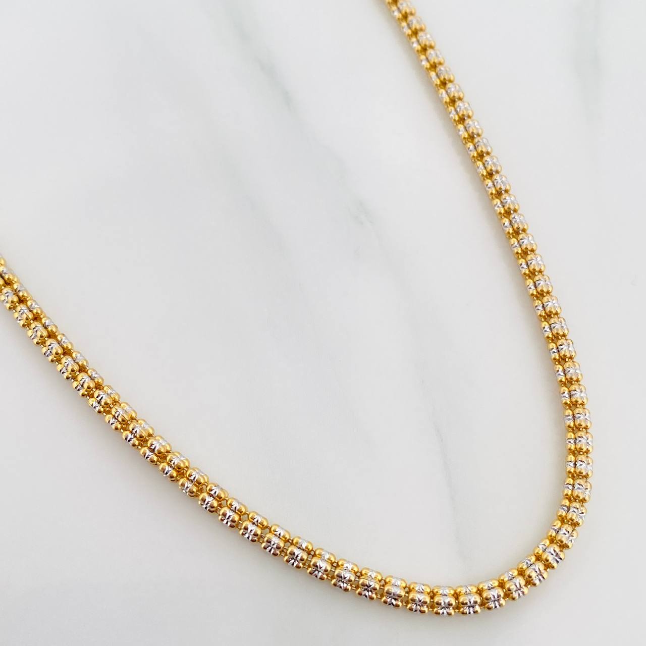 Ice Chain 20.55g / 26 in / 3.2mm Two-Tone Yellow White 18K Gold
