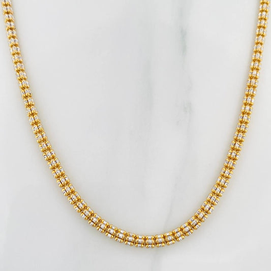Ice Chain 20.55 g / 25 3/4 in / 3.2 mm Two-Tone Yellow White 18K Gold