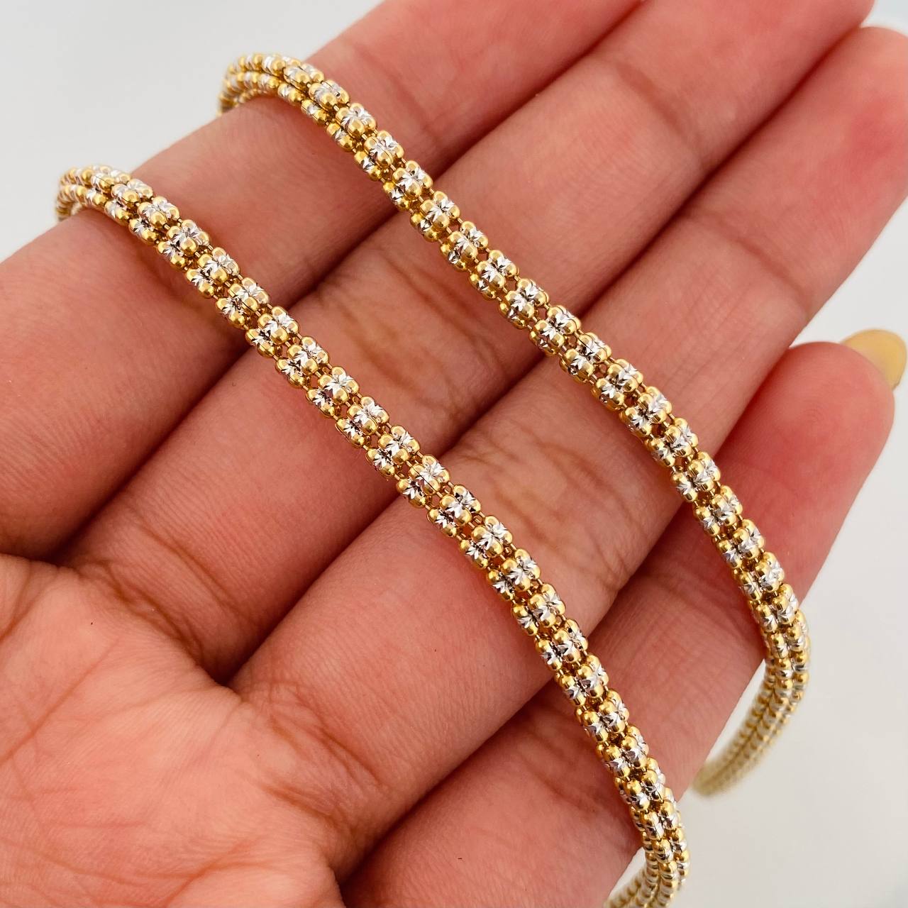 Ice Chain 20.55g / 26 in / 3.2mm Two-Tone Yellow White 18K Gold