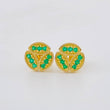 Topos Tres Hojas Esmeraldas 32Pts 2.3 g / in / 8.8 mm Oro Amarillo 18K
