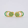 Topos Circulo Doble Media Luna Esmeraldas 44Pts 2.75 g / in / 8 mm Oro Amarillo 18K