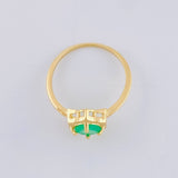 Anillo Elegancia Esmeraldas 57Pts 2.25 g / T7 3/4 Oro Amarillo 18K