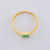 Anillo Panal Cuadrado Esmeraldas 25Pts 1.75 g / T6 1/2 Oro Amarillo 18K