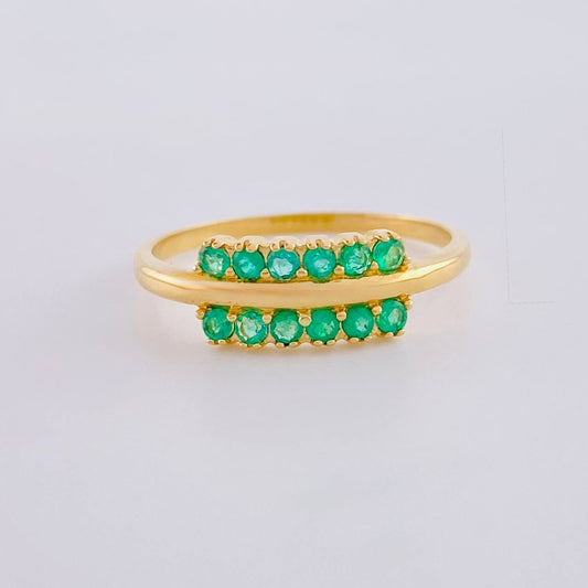 Anillo Doble Linea 37Pts 2.5 g / T7 3/4 Oro Amarillo 18K