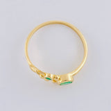 Anillo Burbujas De Muerdago Esmeraldas 20Pts 1.65 g / T6 1/2 Oro Amarillo 18K