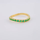 Anillo Carill Oleado Esmeraldas 23Pts 2.05 g / T6 1/2 Oro Amarillo 18K
