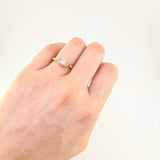 Anillo Solitario Doble Triscal 2.25 g / T6 1/2 Dos Oros Amarillo Blanco 18K