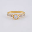 Anillo Solitario Corazón Barroco 2.1 g / T7 1/2 Dos Oros Amarillo Blanco 18K