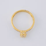 Anillo Solitario Cetro Floreado 2.8 g / T7 1/2 Dos Oros Amarillo Blanco 18K