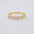 Anillo Solitario Listón Infinito 2.05 g / T7 1/4 Dos Oros Amarillo Blanco 18K