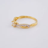 Anillo Solitario Listón Infinito 2.05 g / T7 1/4 Dos Oros Amarillo Blanco 18K