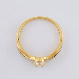 Anillo Solitario Listón Infinito 2.05 g / T7 1/4 Dos Oros Amarillo Blanco 18K