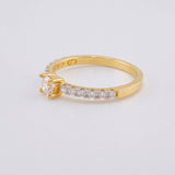 Anillo Solitario Churumbela Canasta Cuadrada 2.7 g / T8 Oro Amarillo 18K