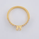Anillo Solitario Churumbela Canasta Cuadrada 2.7 g / T8 Oro Amarillo 18K