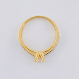 Anillo Solitario Puente Carril Descendiente 2.1 g / T7 Dos Oros Amarillo Blanco 18K