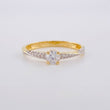Anillo Solitario Cinta Espiral 1.9 g / T7 3/4 Dos Oros Amarillo Blanco 18K