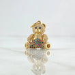 Pendant Articulated Bear Overalls 5.5gr / 2.9cm / Multicolor Zircons 18K Yellow Gold