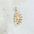 Pendant Sun Half Face 2.35gr / 3.6cm / Smooth 18K Yellow Gold *