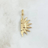 Dije Sol Media Cara 2.4gr / 3.6cm / Liso Oro Amarillo 18K ©