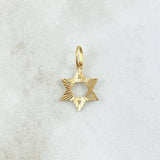 Dije Estrella de David 1.75gr / 2.2cm / Diamantada Lisa Oro Amarillo 18K *
