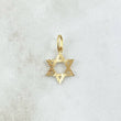 Dije Estrella de David 0.75gr / 2.2cm / Diamantada Lisa Oro Amarillo 18K