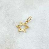 Pendant Star of David 1.7gr / 2.2cm / Diamond Cut Polished 18K Yellow Gold *