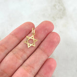 Pendant Star of David 1.7gr / 2.2cm / Diamond Cut Polished 18K Yellow Gold *