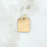 Dije Placa Rectangular Cuadrada 2.1gr / 2cm-3cm / Lisa Oro Amarillo 18K *