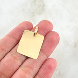 Dije Placa Rectangular 2.1gr / 2.4cm / Lisa Oro Amarillo 18K