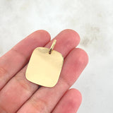 Pendant Curved Rectangular Plate 2.15gr / 2cm-3cm / Polished 18K Yellow Gold