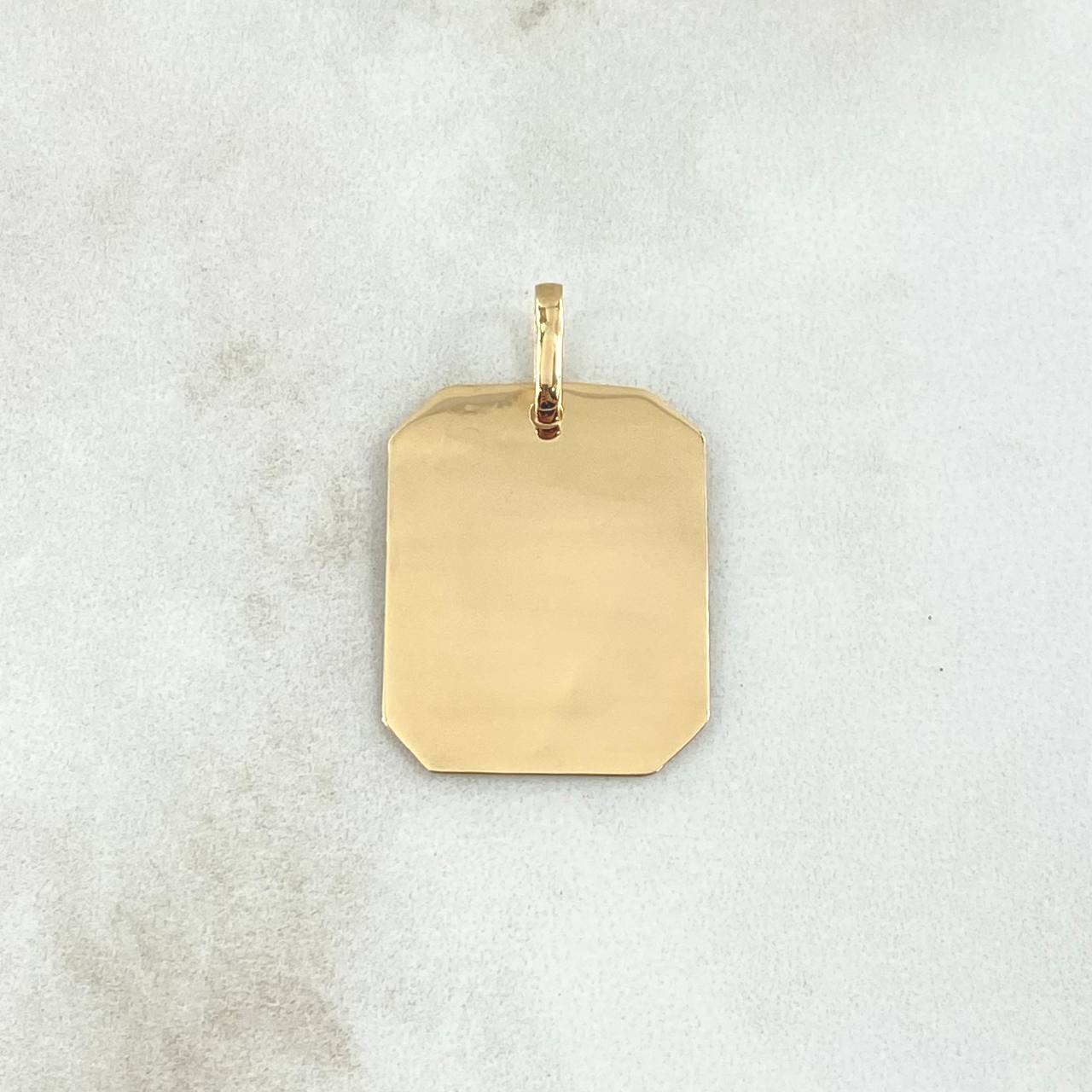Pendant Rectangular Octagonal Plate 2.1gr / 2cm-3cm / Polished 18K Yellow Gold *